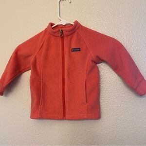 Columbia Girl baby child kids Benton Spring fleece zip up jacket hot pink 18-24m